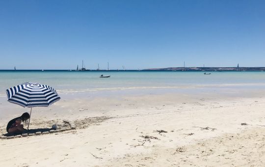 Cooling down at Island Beach